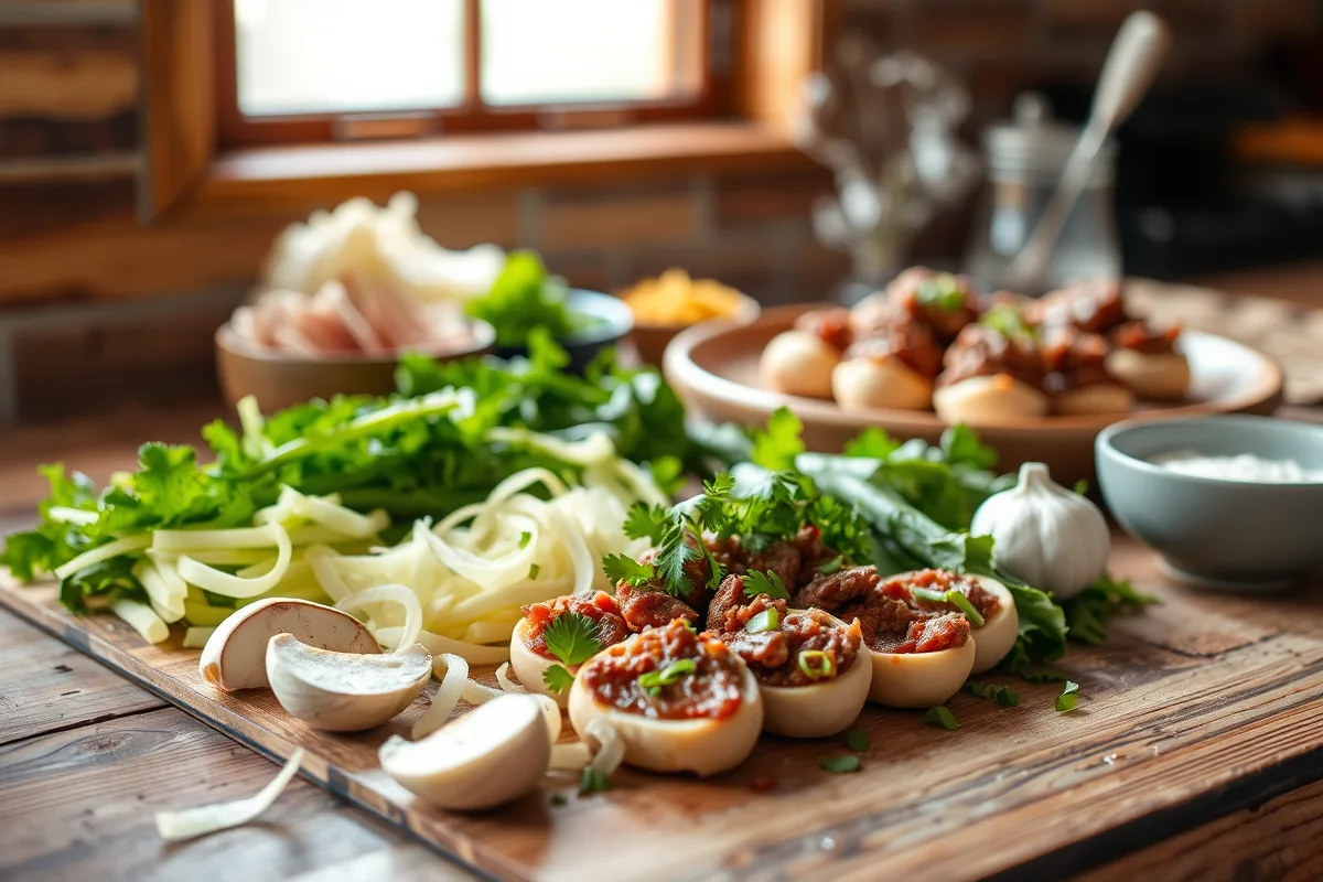 Fresh ingredients for easy ground beef dinners laid out on the counter