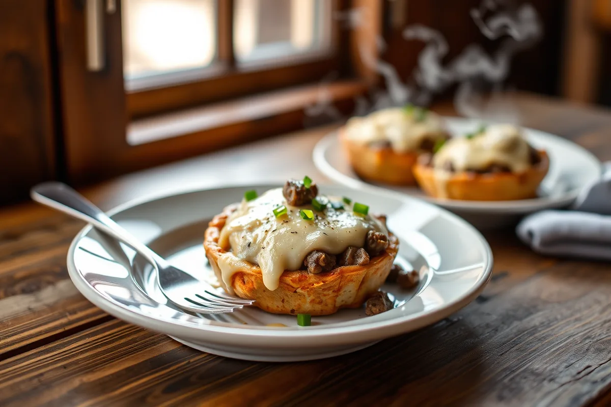 A plated serving of easy ground beef dinners with a fork