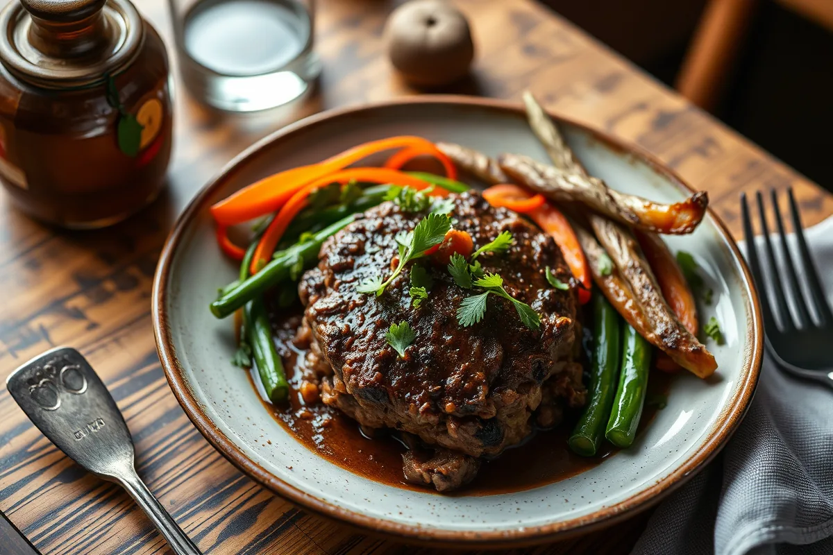 High protein ground beef dinner served hot and ready to eat
